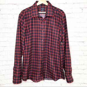 Rosso Milano Italy Plaid Long Sleeve Button Down XXL